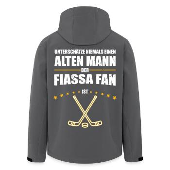 Alter Mann - Fiassa Eishockey Fan | Retro Vintage - Recycelte Männer Softshell-Jacke von Stanley/Stella - Schwarz - Hinten - AI Model Male 185 light (185cm)
