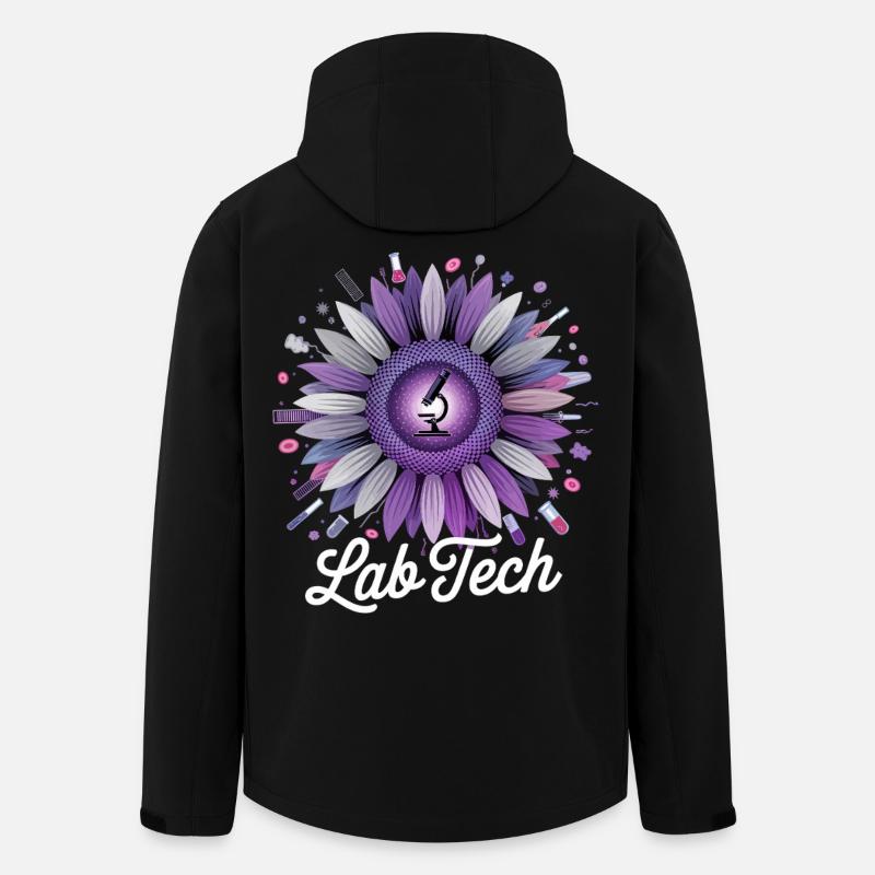 LabTech Sonnenblume Mikroskop - Recycelte Männer Softshell-Jacke von Stanley/Stella - Schwarz
