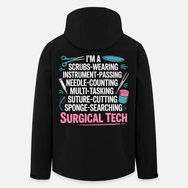 Surgical Tech Power Wortkunst - Recycelte Männer Softshell-Jacke von Stanley/Stella - Schwarz