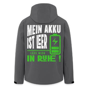 Mein Akku ist leer - Lass mich in Ruhe - Recycelte Männer Softshell-Jacke von Stanley/Stella - Schwarz - Hinten - AI Model Male 185 light (185cm)