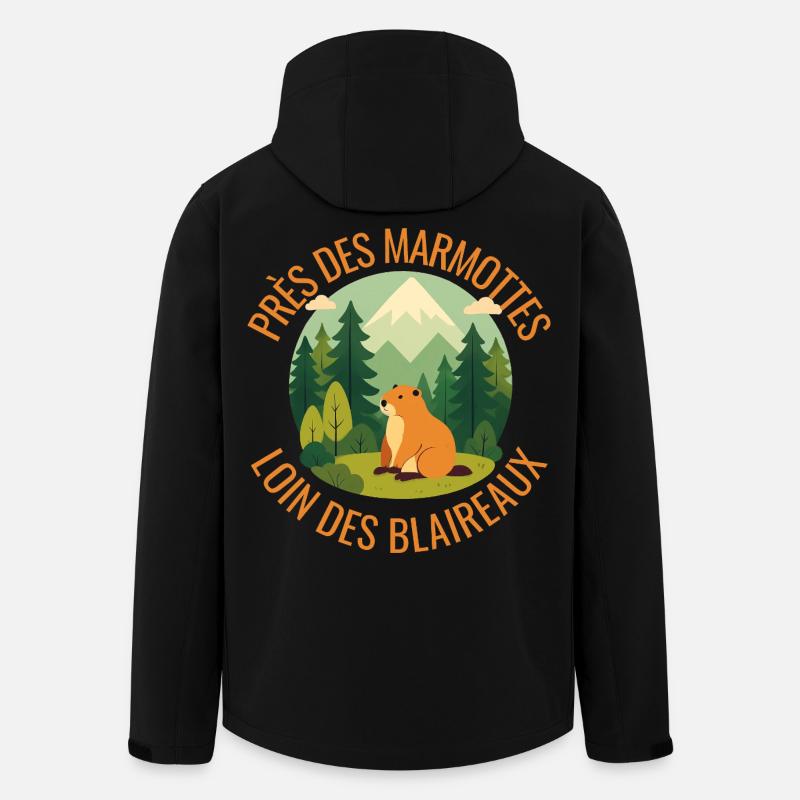 Alpenmurmeltier im Wald - Recycelte Männer Softshell-Jacke von Stanley/Stella - Schwarz
