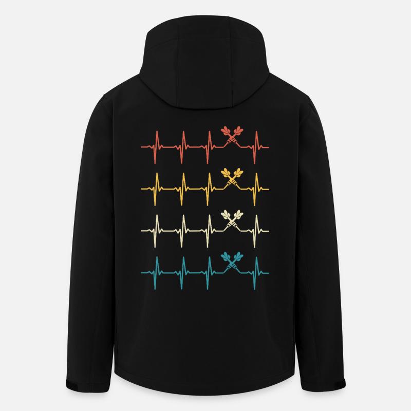 Dart Herzschlag Retro Darts Darter - Recycelte Männer Softshell-Jacke von Stanley/Stella - Schwarz