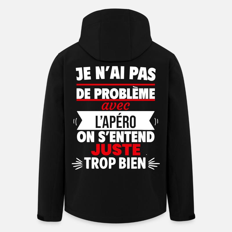 Juste Avec Apéro Humour - Veste softshell homme en polyester recyclé Stanley/Stella - noir