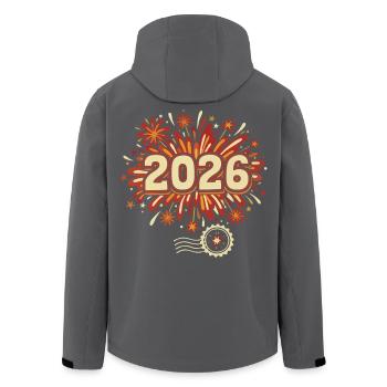 Célébrez le réveillon du Nouvel An 2026 - Veste softshell homme en polyester recyclé Stanley/Stella - noir - Dos - AI Model Male 185 light (185cm)