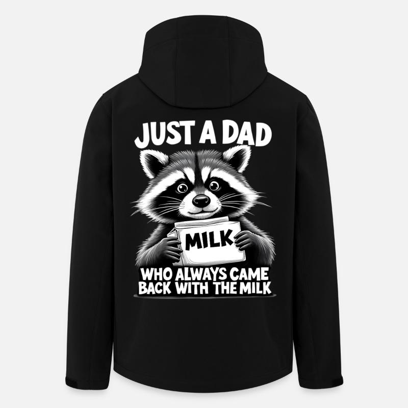 Raccoon Dad Milk Meme - Men’s Recycled Softshell Jacket by Stanley/Stella - black