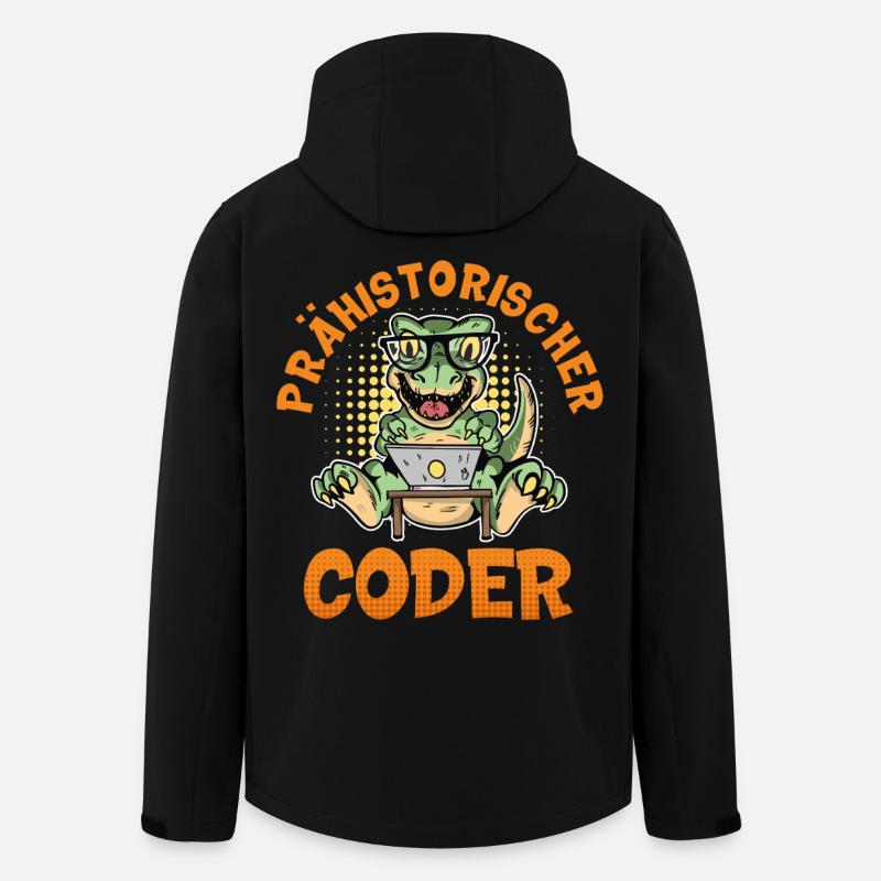 Coding PRÄHISTORISCHER CODER Lustiges - Recycelte Männer Softshell-Jacke von Stanley/Stella - Schwarz