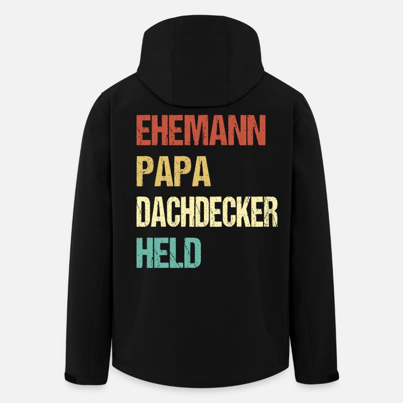 Dachdecker Papa - Recycelte Männer Softshell-Jacke von Stanley/Stella - Schwarz