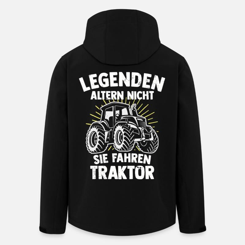 Legenden fahren den Traktor eines Bauern - Recycelte Männer Softshell-Jacke von Stanley/Stella - Schwarz
