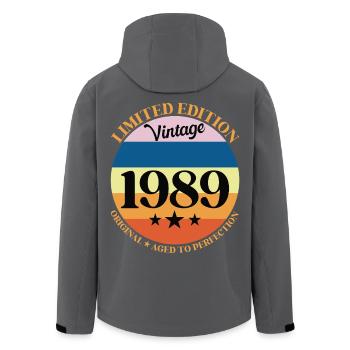 1989 Anniversaire Vintage Cadeau d'Anniversaire 89 - Veste softshell homme en polyester recyclé Stanley/Stella - noir - Dos - AI Model Male 185 light (185cm)