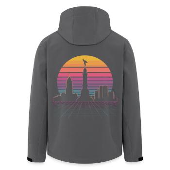 Sonnenuntergang Skyline - Mexico City - Recycelte Männer Softshell-Jacke von Stanley/Stella - Schwarz - Hinten - AI Model Male 185 light (185cm)