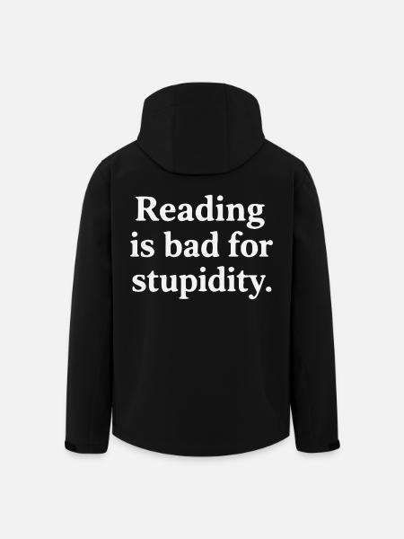 Reading harms stupidity - Men’s Recycled Softshell Jacket by Stanley/Stella - black
