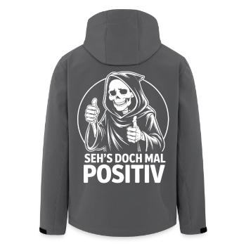 Positiv Grim Reaper - Recycelte Männer Softshell-Jacke von Stanley/Stella - Schwarz - Hinten - AI Model Male 185 light (185cm)