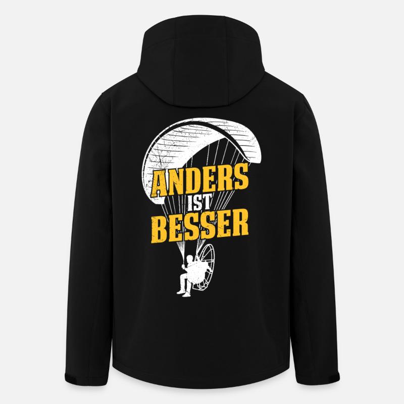 Parapente : DIFFÉRENT, C’EST MIEUX Amusant - Veste softshell homme en polyester recyclé Stanley/Stella - noir