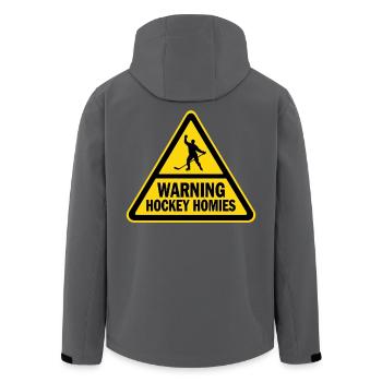 Warning Hockey Homies Warnschild Eishockey - Recycelte Männer Softshell-Jacke von Stanley/Stella - Schwarz - Hinten - AI Model Male 185 light (185cm)