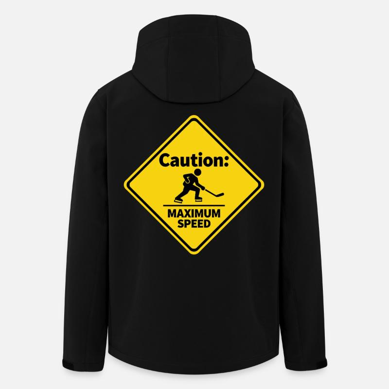 Caution Maximum Speed Eishockey Warnschild - Men’s Recycled Softshell Jacket by Stanley/Stella - black