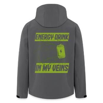 Energy Drink In My Veins - Men’s Recycled Softshell Jacket by Stanley/Stella - black - Back - AI Model Male 185 light (185cm)