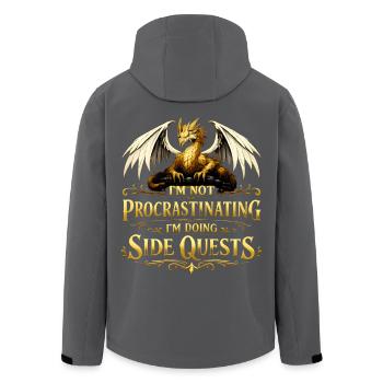 I don't procrastinate, I do side quests - Men’s Recycled Softshell Jacket by Stanley/Stella - black - Back - AI Model Male 185 light (185cm)