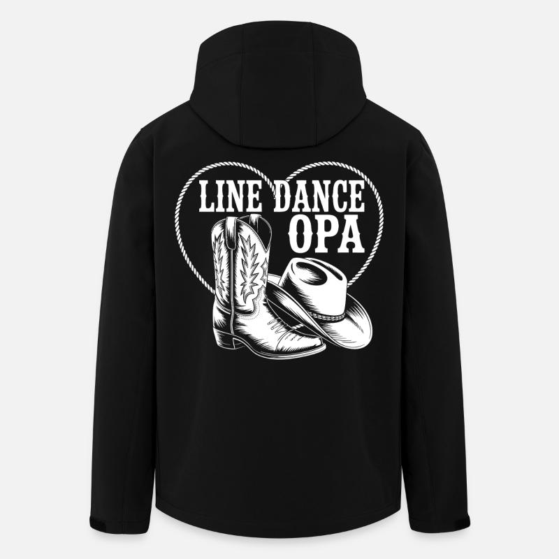 Line Dance Opa Cowboy Herz - Recycelte Männer Softshell-Jacke von Stanley/Stella - Schwarz