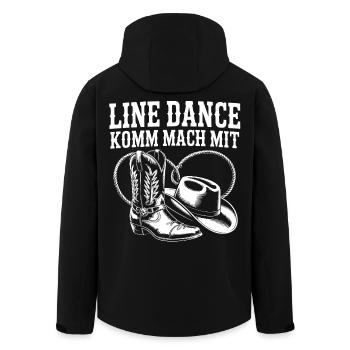 Line Dance Come join us - Men’s Recycled Softshell Jacket by Stanley/Stella - black - Back - AI Model Male 185 light (185cm)