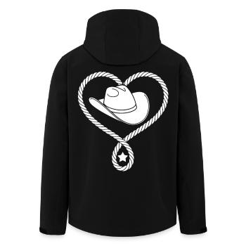 Herz aus Seil mit Cowboyhut - Recycelte Männer Softshell-Jacke von Stanley/Stella - Schwarz - Hinten - AI Model Male 185 light (185cm)