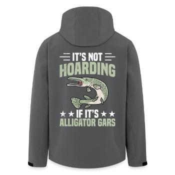 Alligatorruten-und-Rollen-Kombi-Alligatorgar-Angeln - Recycelte Männer Softshell-Jacke von Stanley/Stella - Schwarz - Hinten - AI Model Male 185 light (185cm)