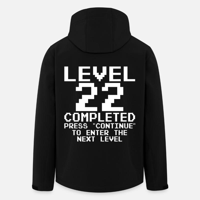 Level 22 Pixel Retro Completed - Men’s Recycled Softshell Jacket by Stanley/Stella - black