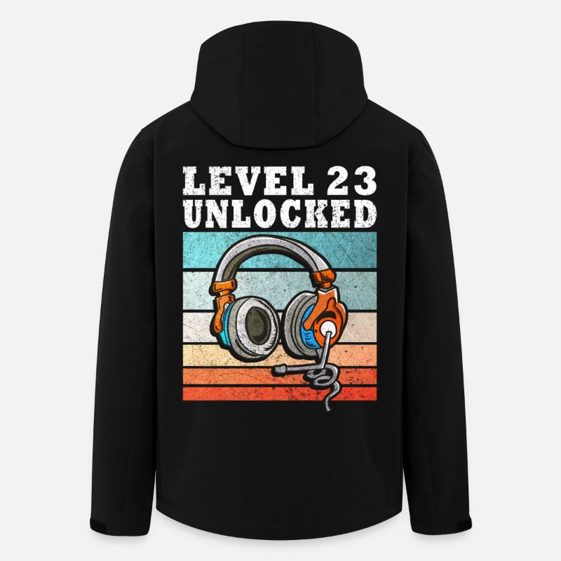 Level 23 Unlocked mit Kopfhörern - Recycelte Männer Softshell-Jacke von Stanley/Stella - Schwarz