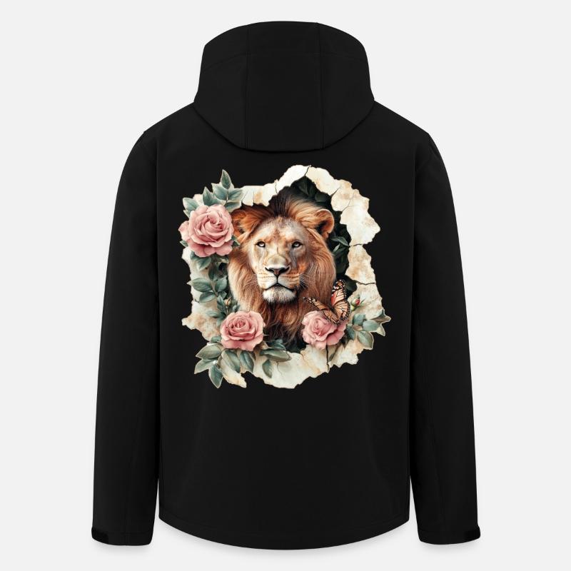 Löwe - Recycelte Männer Softshell-Jacke von Stanley/Stella - Schwarz