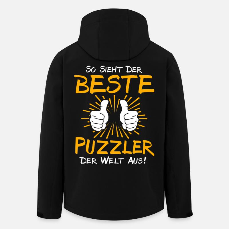 Puzzler Gift Idea - Men’s Recycled Softshell Jacket by Stanley/Stella - black