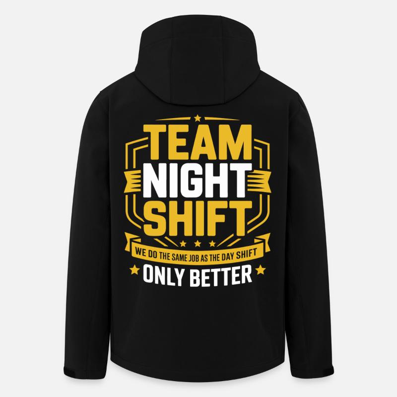 Nachtschicht Team – Nur Besser - Recycelte Männer Softshell-Jacke von Stanley/Stella - Schwarz