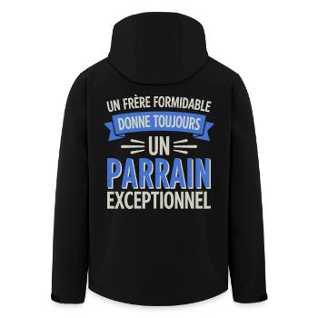 Ein großartiger Bruder, ein außergewöhnlicher Pate - Recycelte Männer Softshell-Jacke von Stanley/Stella - Schwarz - Hinten - AI Model Male 185 light (185cm)