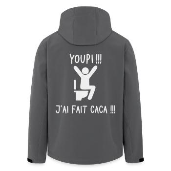 Youpi J’ai Fait Caca Humour Toilette Cadeau Drôle - Veste softshell homme en polyester recyclé Stanley/Stella - noir - Dos - AI Model Male 185 light (185cm)