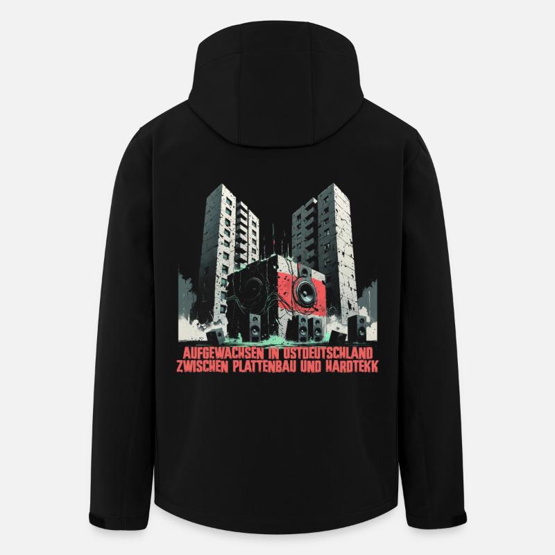 Hardtekk Tekke Ostdeutschland Plattenbau - Recycelte Männer Softshell-Jacke von Stanley/Stella - Schwarz