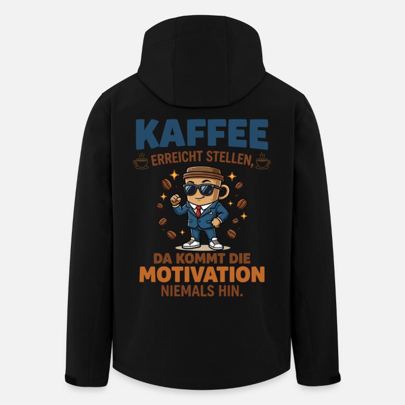 Coffee vs. Motivation – Fun Business Design - Men’s Recycled Softshell Jacket by Stanley/Stella - black