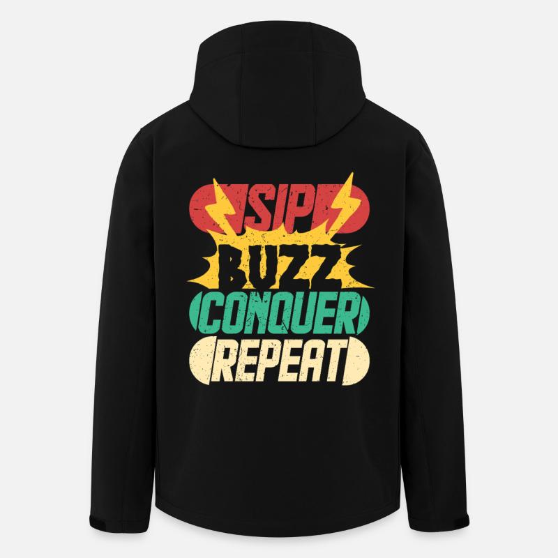 Energy Drink Sip Buzz Conquer - Men’s Recycled Softshell Jacket by Stanley/Stella - black