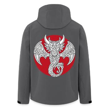 Weißer keltischer Drache auf Rot - Recycelte Männer Softshell-Jacke von Stanley/Stella - Schwarz - Hinten - AI Model Male 185 light (185cm)