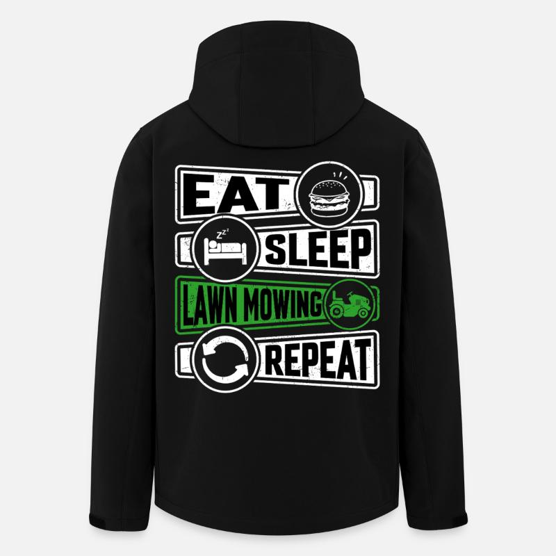 Eat Sleep Lawn Mowing Repeat - Men’s Recycled Softshell Jacket by Stanley/Stella - black