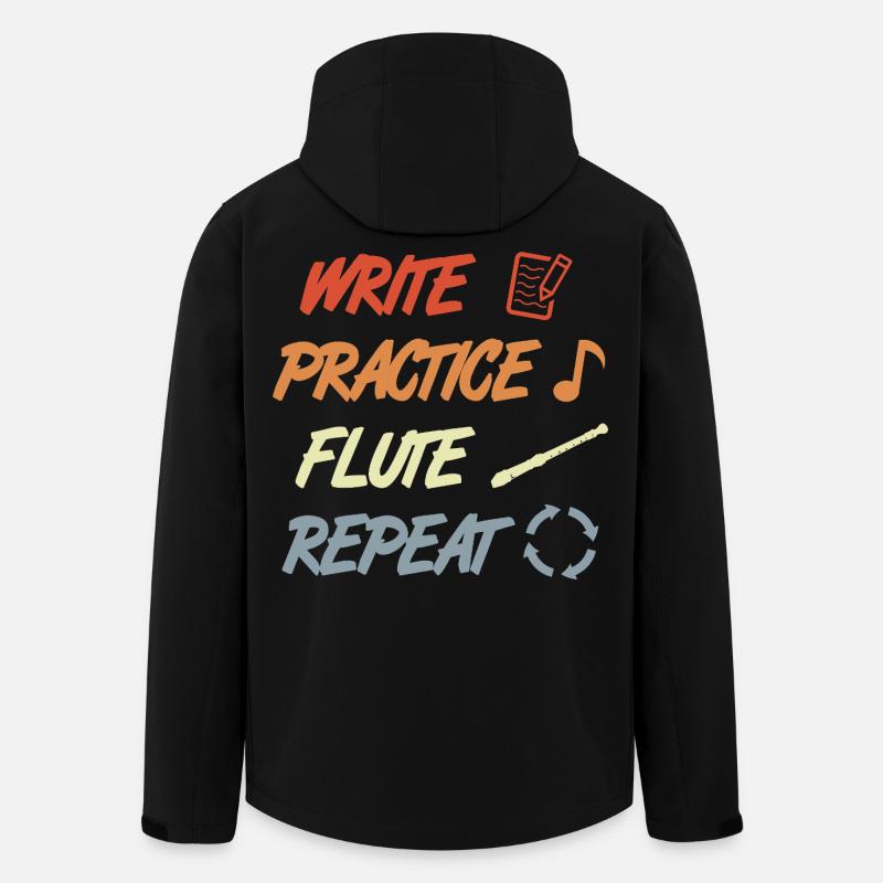 Write Practice Flute Repeat - Recycelte Männer Softshell-Jacke von Stanley/Stella - Schwarz