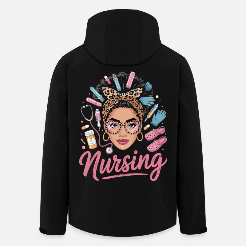 Nursing Glam: Pflegeheldin Trend - Recycelte Männer Softshell-Jacke von Stanley/Stella - Schwarz