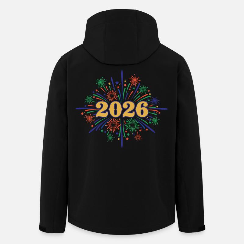 2026 Fireworks Celebration Design - Men’s Recycled Softshell Jacket by Stanley/Stella - black