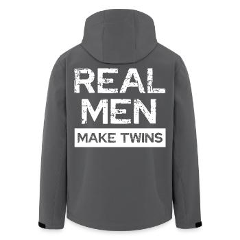 Echte Männer Machen Zwillinge - Recycelte Männer Softshell-Jacke von Stanley/Stella - Schwarz - Hinten - AI Model Male 185 light (185cm)