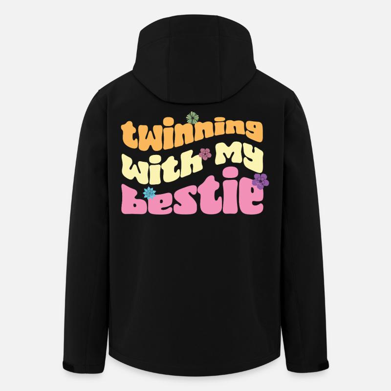 Mit meiner Bestie twinning - Recycelte Männer Softshell-Jacke von Stanley/Stella - Schwarz