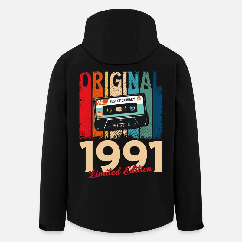 35th Birthday Cassette January 1991 - Men’s Recycled Softshell Jacket by Stanley/Stella - black