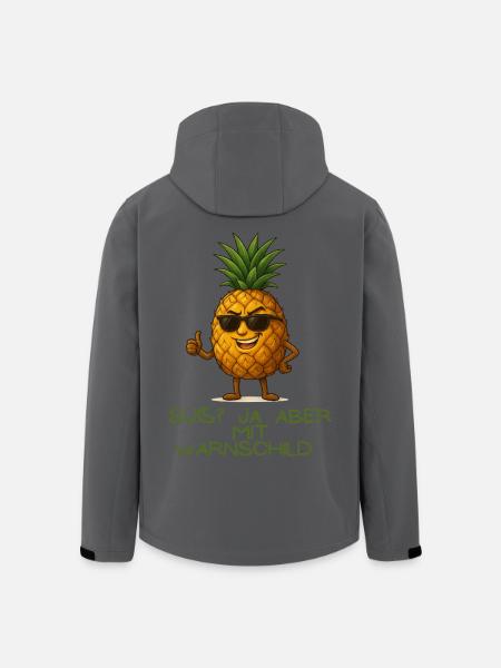 Ananas mit Stil Warnschild - Recycelte Männer Softshell-Jacke von Stanley/Stella - Schwarz