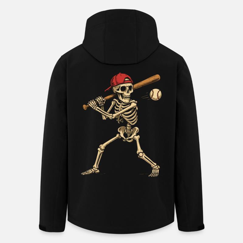 Baseballspielendes Skelett - Recycelte Männer Softshell-Jacke von Stanley/Stella - Schwarz