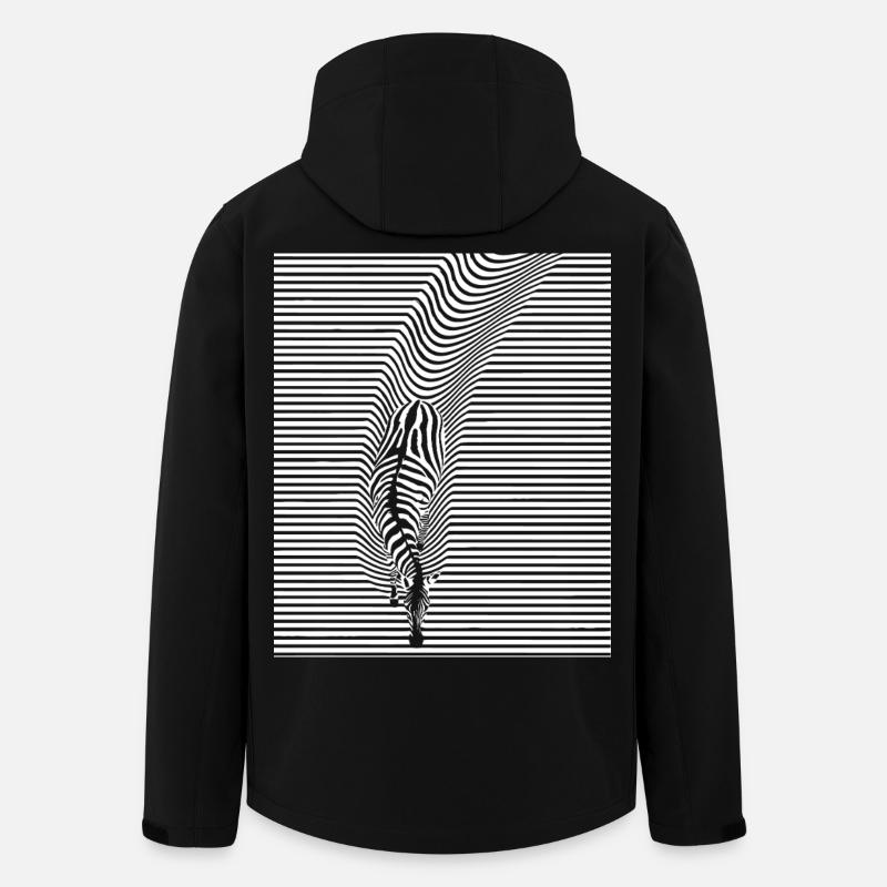 Zebra Art - Men’s Recycled Softshell Jacket by Stanley/Stella - black