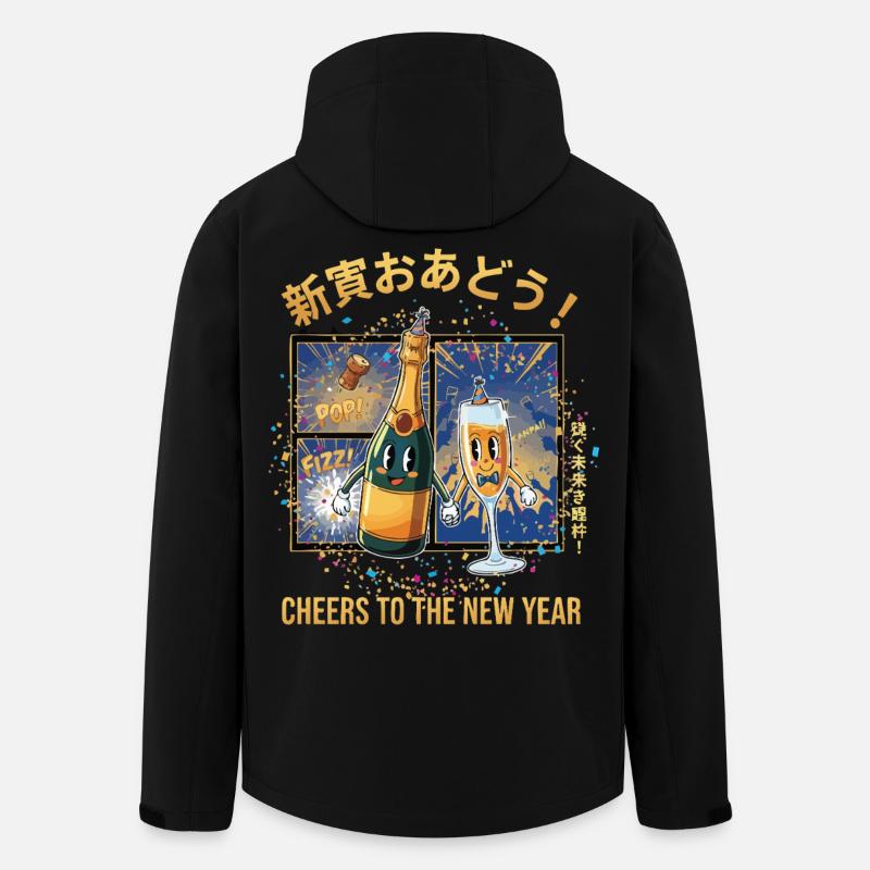 Prost auf die Neujahrsfeier 2025 - Recycelte Männer Softshell-Jacke von Stanley/Stella - Schwarz