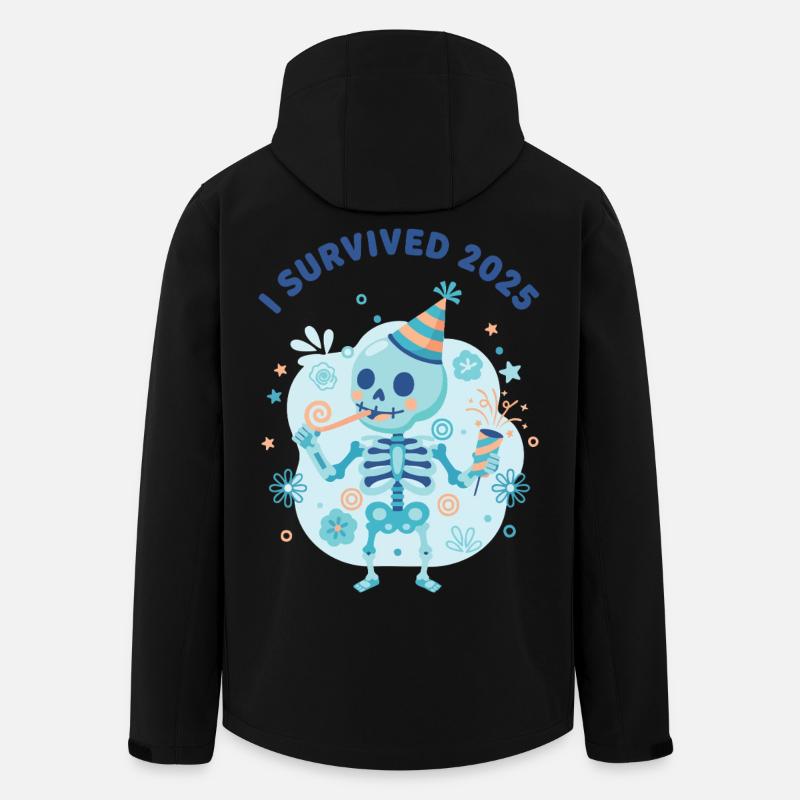 I Survived 2025 Skeleton Celebration - Men’s Recycled Softshell Jacket by Stanley/Stella - black