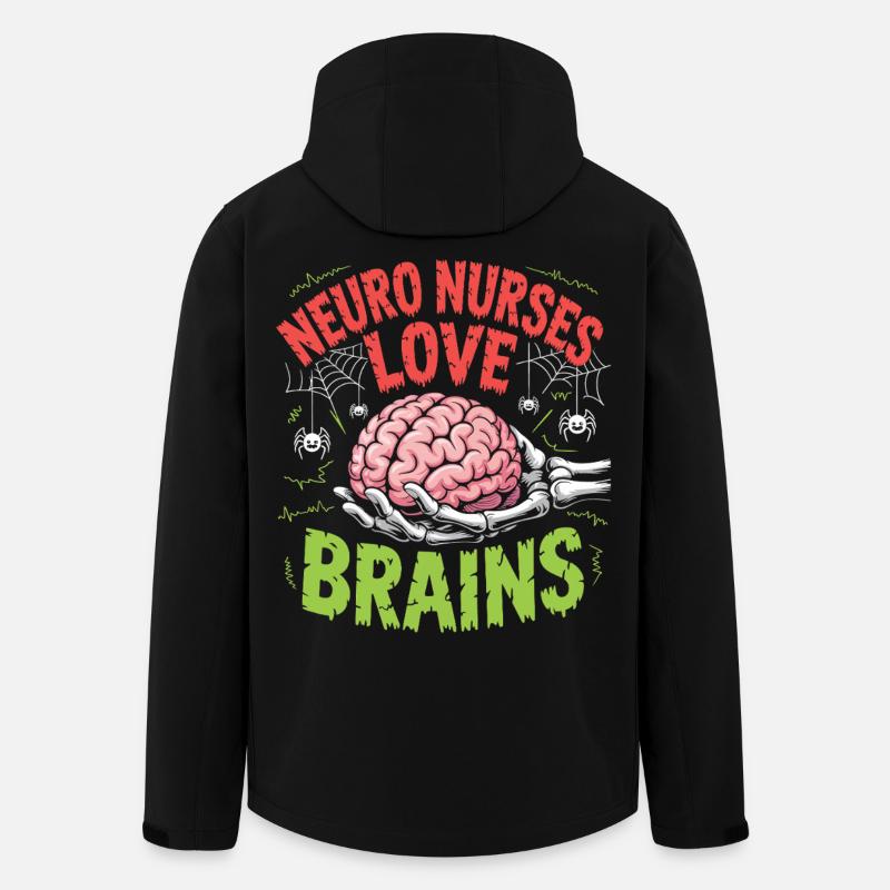 Neuro Nurses Love Brains - Recycelte Männer Softshell-Jacke von Stanley/Stella - Schwarz