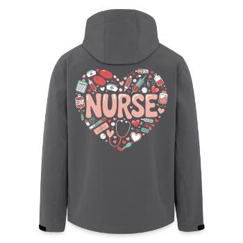 Nurse Herzdesign - Recycelte Männer Softshell-Jacke von Stanley/Stella - Schwarz - Hinten - AI Model Male 185 light (185cm)